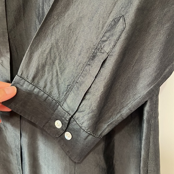 Ice button down 100% silk shirt - gray - size L - Picture 6 of 6